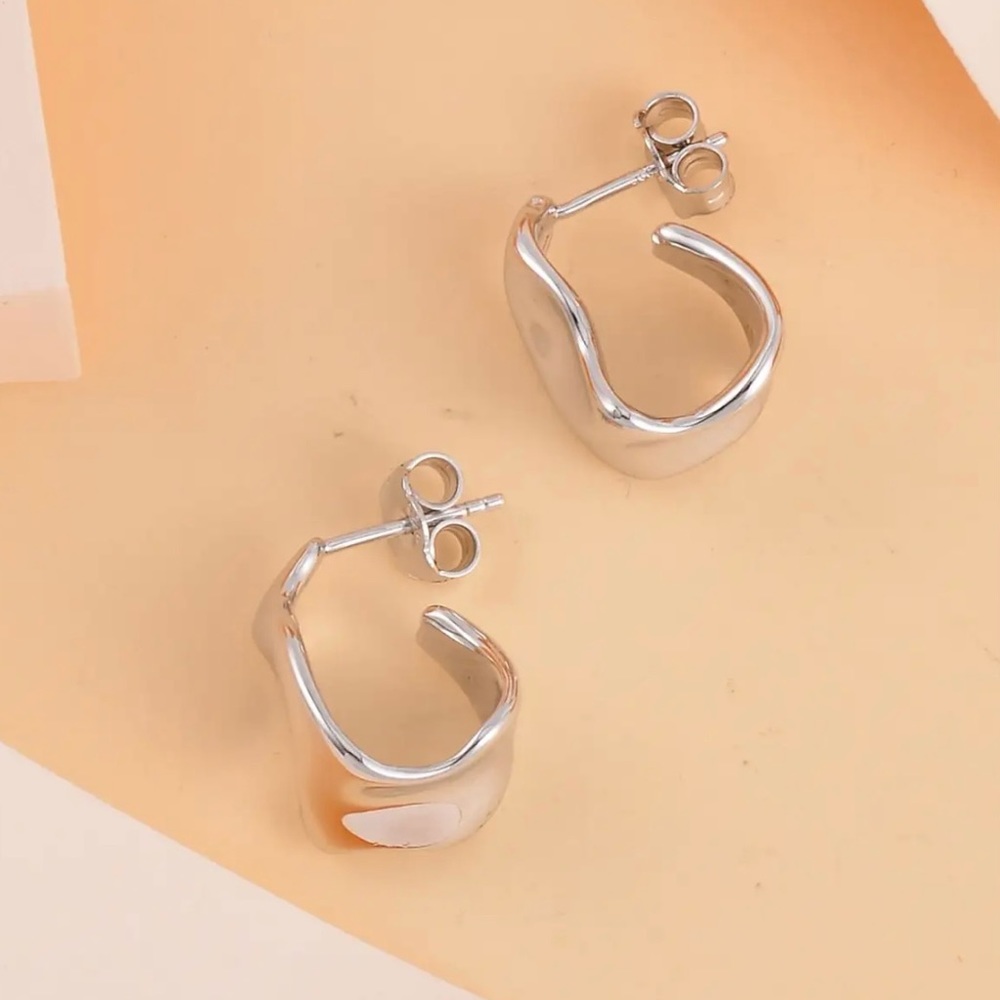 Rhodium Over Sterling Silver Earrings.  NWT